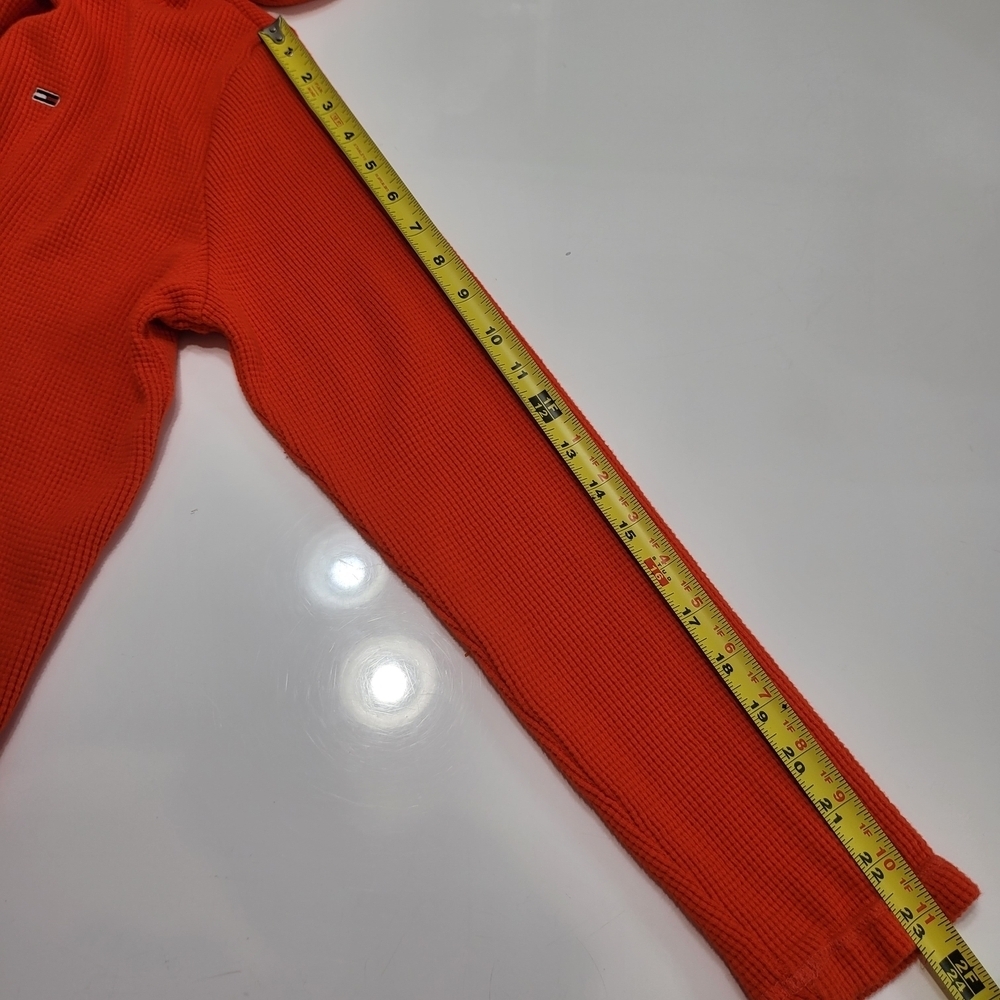 Tommy Hilfiger Orange Hooded Sweater Size S Cotton 100% - Picture 10 of 14